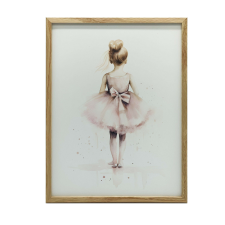 KERET FALI PLAKÁT RÓZSASZÍN BALLERINA GYERMEKEKNEK 40x50 CM grafika, keretezett kép