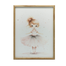 KERET FALI PLAKÁT RÓZSASZÍN BALLERINA GYERMEKEKNEK 70X100 CM grafika, keretezett kép