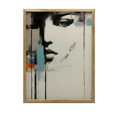 KERET FALI PLAKÁT VÁROSI NŐISÉG ABSZTRAKTAN 50x70 CM grafika, keretezett kép