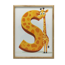 KERET FALI PLAKÁT VIDÁM ZSIRÁF S BETŰBŐL 70x100 CM grafika, keretezett kép