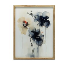  KERET FALI PLAKÁT VIRÁG DINAMIKA Akvarell 70x100 CM grafika, keretezett kép