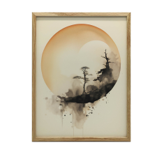 KERET FALI PLAKÁT ZEN CIRCLE FEKETE ALUMÍNIUM 50x70 CM grafika, keretezett kép