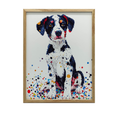 KERET NÉLKÜLI FALI PLAKÁT KUTYAMOZAIK 50x70 CM MATT PAPEL grafika, keretezett kép
