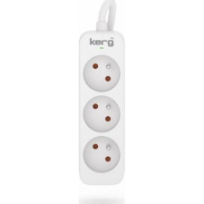 KERG M02383 Elosztó 3 aljzatos 10A 1,5m - Fehér (M02383) hosszabbító, elosztó