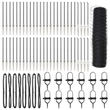  Kerítés oszlopokkal Szürke 0.5 x 100 m PVC-bevonatos acél építőanyag