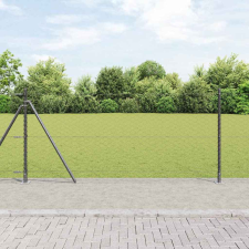  Kerítés oszlopokkal Szürke 0.8 x 100 m PVC-bevonatos acél építőanyag