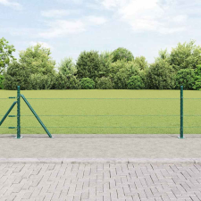  Kerítés oszlopokkal Zöld 0.5 x 100 m PVC-bevonatos acél építőanyag
