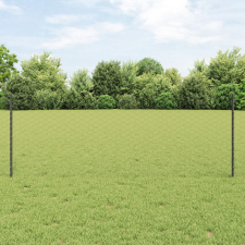  Kerítésoszlop 5 db U-csatorna Szürke 80 cm Acél építőanyag