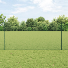  Kerítésoszlopok 11 db U-csatorna Zöld 120 cm Acél építőanyag