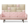 Kerma Design Bézs színű modern textil falvédő-20 (200x75 cm) rózsaszín falpanelekkel