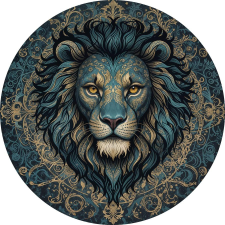Kerma Design Öntapadós kör alakú poszter tapéta, oroszlán, állatos 120x120 cm tapéta, díszléc és más dekoráció