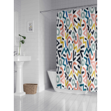 Kermix Textil Zuhanyfüggöny, Színes (180 x 200 cm) lakástextília