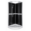 Kerra Classic 90x90 cm Black hátfalas zuhanykabin zuhanytálcával