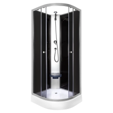 Kerra Evora Black 90 hátfalas zuhanykabin zuhanytálcával kád, zuhanykabin