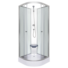 Kerra Evora White 80 hátfalas zuhanykabin zuhanytálcával, 80x80x205 cm kád, zuhanykabin