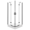 Kerra Flow Black szögletes nyílóajtós zuhanykabin 90 cm