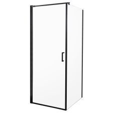 Kerra Hera fekete 80x80 cm szögletes nyílóajtós zuhanykabin zuhanytálcával kád, zuhanykabin