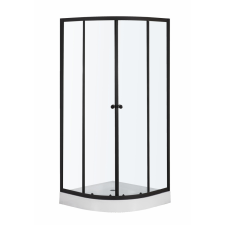 Kerra Leo 80 Black íves zuhanykabin zuhanytálcával kád, zuhanykabin