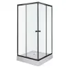 Kerra Olga SQ Black 90x90 cm szögletes zuhanykabin zuhanytálcával