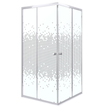 Kerra Pixel SQ 80 fehér szögletes zuhanykabin tálca nélkül kád, zuhanykabin