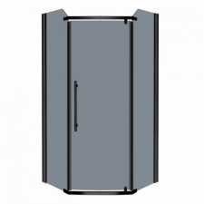 Kerra Prato szögletes zuhanykabin tálca nélkül 90x90x190cm - fekete profil, grafit üveg kád, zuhanykabin