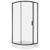 Kerra Solid RPS 80 fekete íves egyajtós zuhanykabin tálca nélkül