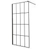 Kerra Techno 100 Walk-in zuhanykabin 100x200 cm, fekete profil, víztiszta üveg rácsmintával