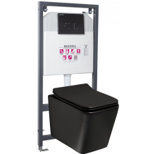 Kerra Tinos BL Pacific Black falba építhető WC tartály szett szaniter