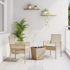  Kert Bistro Készlet 3 pcs Bézs polirattan kerti bútor