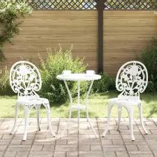  Kert Bistro Készlet 3 pcs Fehér Alumínium kerti bútor