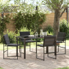  Kert étkező szett 5 pcs Fekete 140 x 70 x 73 cm