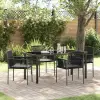  Kert étkező szett 5 pcs Fekete PE Rattan