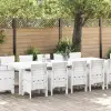  Kert étkező szett párnával 13 pcs Fehér Mű rattan és fém