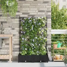  Kertész cserép rácsos változattal 2 pcs Fekete kerti tárolás