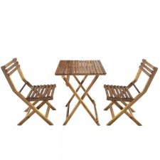  Kerti fa bútor szett akácfából - asztal és 2 szék kerti bútor