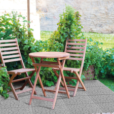  Kerti járólap - kőmintás - műanyag - 29 x 29 cm - szürke - 4 db / csomag dekorburkolat