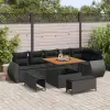  Kerti Kanapé Szett 9 db 9-Ülőhelyek száma Fekete Poly Rattan