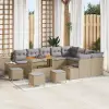  Kerti Kanapé Szett párnával 13 pcs Bézs polirattan