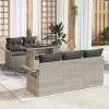  Kerti Kanapé Szett párnával 6 pcs Világosszürke Poli rattan