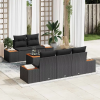  Kerti Kanapé Szett tárolóval 6 pcs Fekete Poli rattan