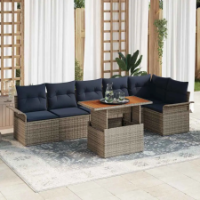  Kerti Kanapé Szett tárolóval 7 pcs Szürke Poli rattan kerti bútor