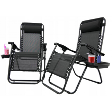  Kerti összecsukható nyugágy fekete 62464 kerti bútor