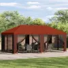  Kerti pavilon 6 x 3 m Terrakotta Poliészter és acél 190