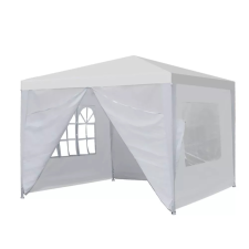 Kerti pavilon sátor 3x3 m, 4 oldalfal, fehér kerti bútor