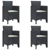  Kerti Szék párnával 4 pcs Antracit 53 x 49 x 85 cm Polipropilén