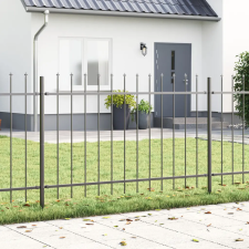  Kertkerítés Lándzsás Fent Szürke 13,6x0,8 m Acél építőanyag