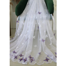  Kész függöny Amelia fehér Lila pillangó minta 200x180cm lakástextília