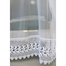  Kész függöny Emily fehér Hímzett 300x160cm lakástextília