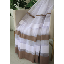  Kész függöny Jacquard fehér Barna csíkos minta 500x260cm lakástextília