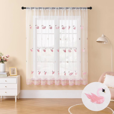  Kész függöny Lynette fehér Pink hattyú minta 300x180cm lakástextília